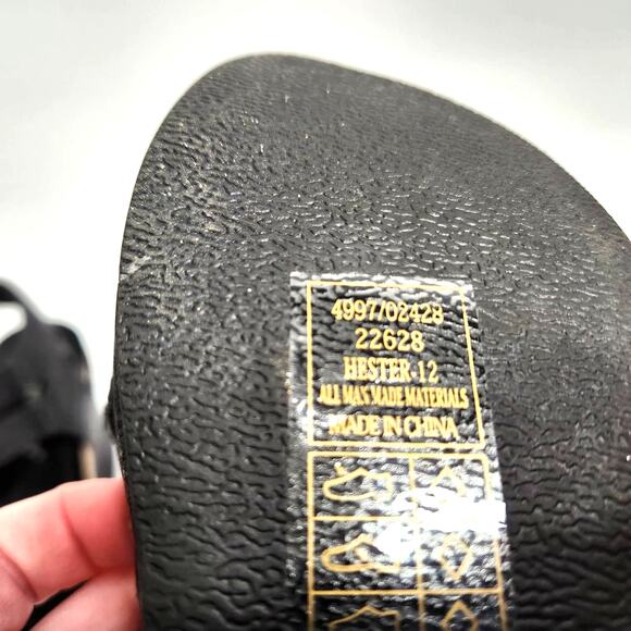 Pierre Dumas Hester-12 Wedge Sandals Size 8 Double-Buckle Vegan Faux Leather - Picture 9 of 16